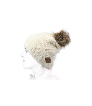 wollen muts witte pompom Jude white